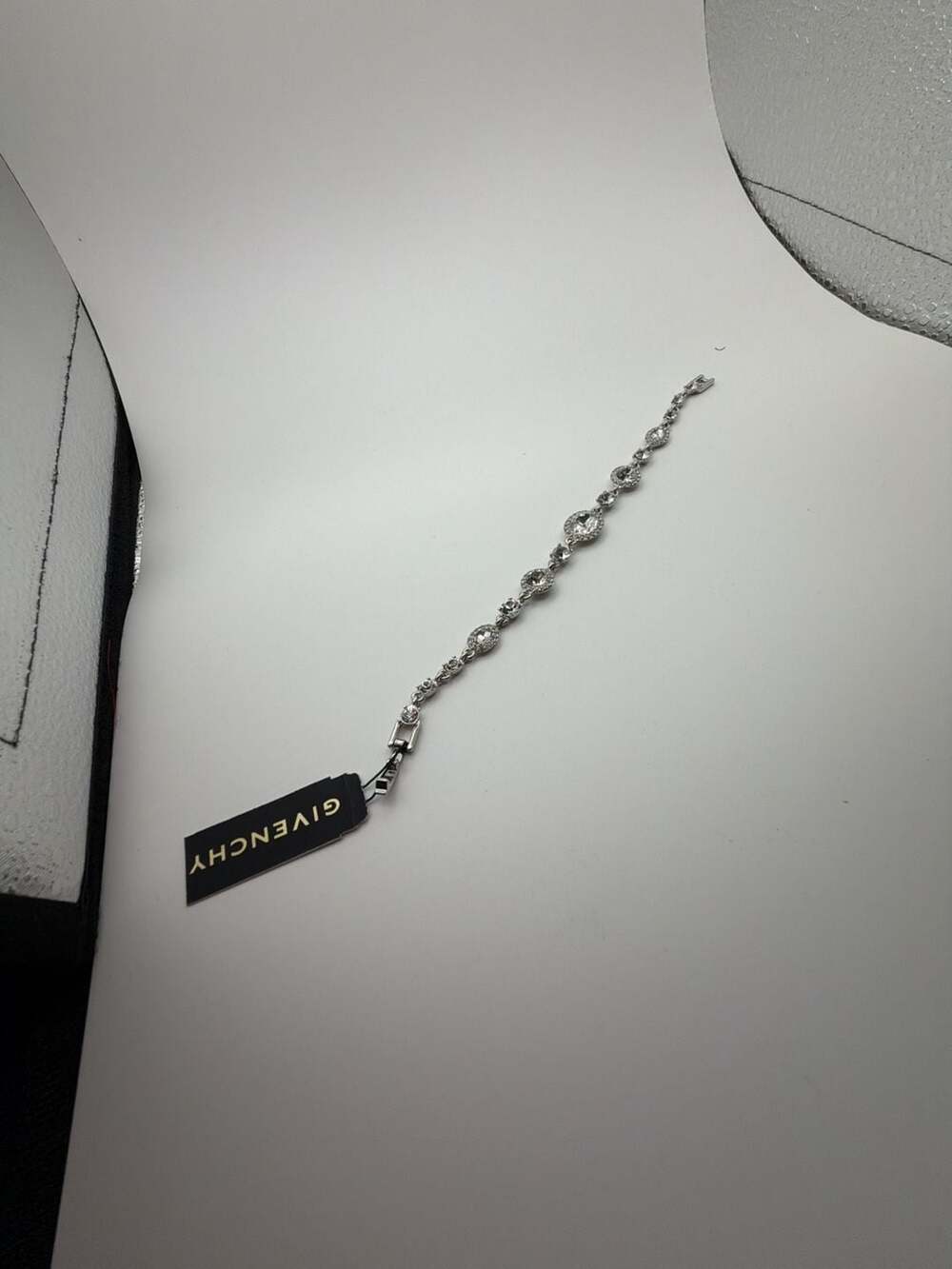 Givenchy Silver Tone Crystal Station Bracelet